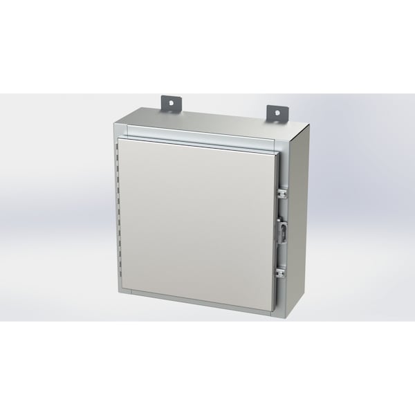 Padlockable Hasp Electrical Enclosures, 16 in H, 6 in D, 16 in W, NEMA 4X, 304 Stainless Steel